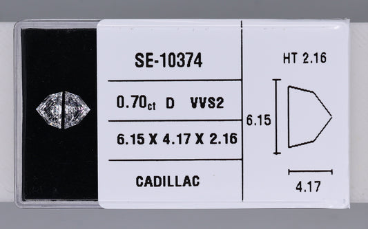 0.70 Carat Natural D VVS2 Trapezoid Diamond SE-10374