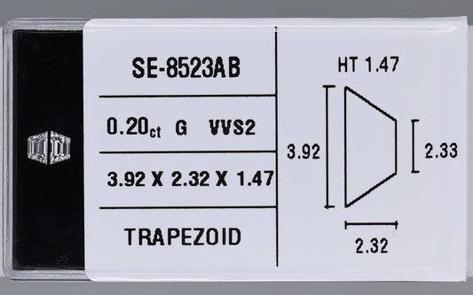 0.20 Carat Natural G VVS2 Trapezoid Diamond SE-8523AB