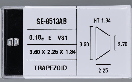 0.18 Carat Natural E VS1 Trapezoid Diamond SE-8513AB