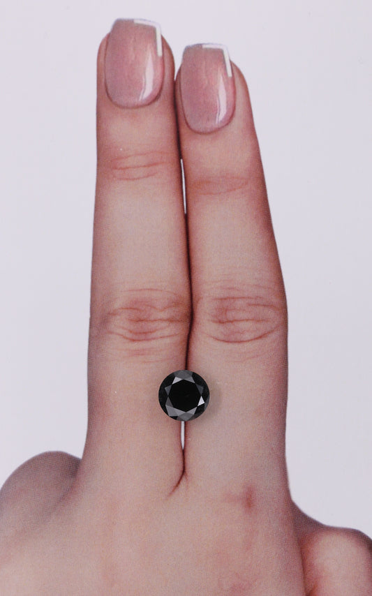 2.06 Carat Natural Fancy Black Round Diamond SE-10292