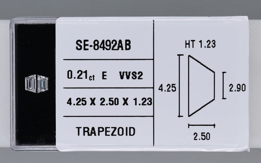 0.21 Carat Natural E VVS2 Trapezoid Diamond SE-8492AB