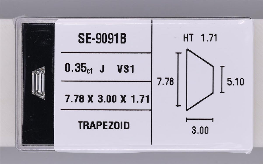 0.35 Carat Natural J VS1 Trapezoid Diamond SE-9091B