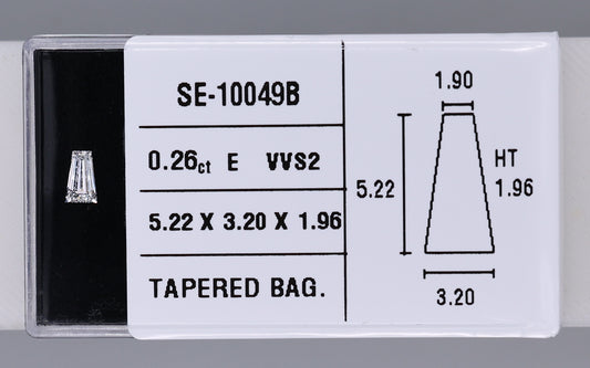 0.26 Carat Natural E VVS2 Tapered baguette Diamond SE-10049B