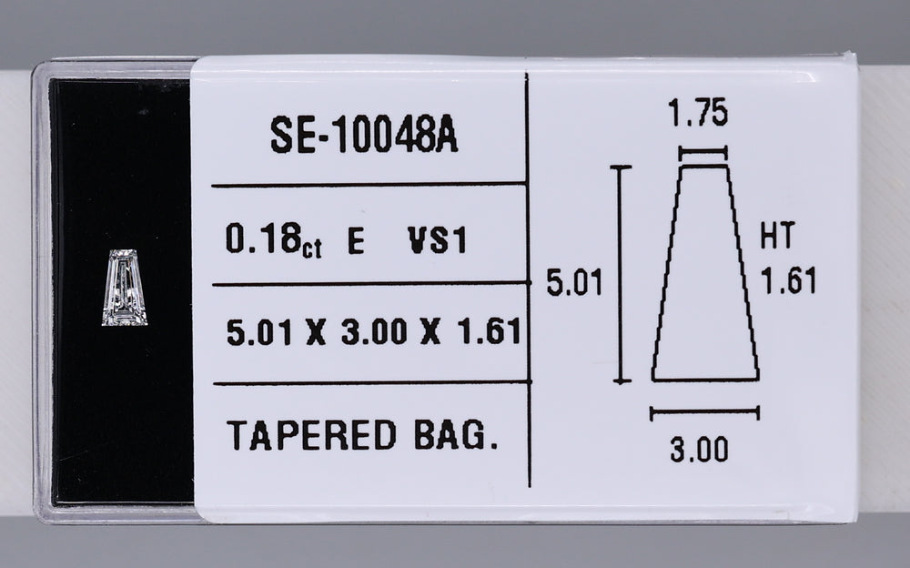 0.18 Carat Natural E VS1 Tapered baguette Diamond SE-10048A