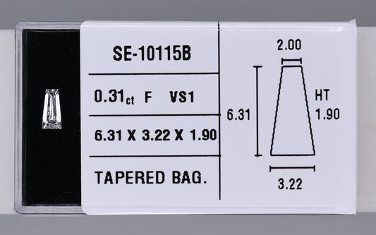 0.31 Carat Natural F VS1 Tapered baguette Diamond SE-10115B
