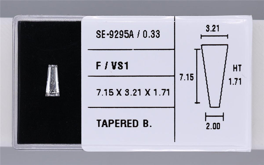 0.33 Carat Natural F VS1 Tapered baguette Diamond SE-9295A