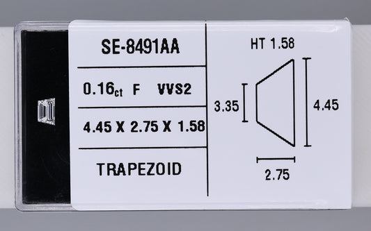 0.16 Carat Natural F VVS2 Trapezoid Diamond SE-8491AAA
