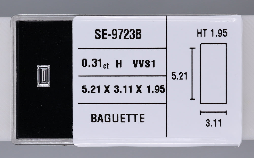 0.31 Carat Natural H VVS1 Baguette Diamond SE-9723B