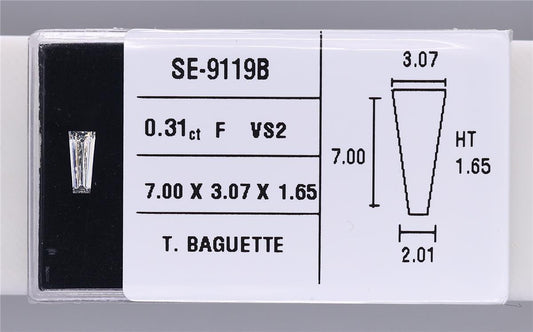 0.31 Carat Natural F VS2 Tapered baguette Diamond SE-9119B