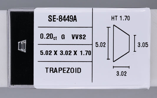 0.20 Carat Natural G VVS2 Trapezoid Diamond SE-8449AA