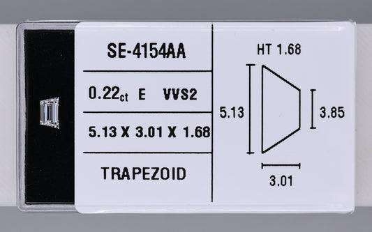 0.22 Carat Natural E VVS2 Trapezoid Diamond SE-4154AA
