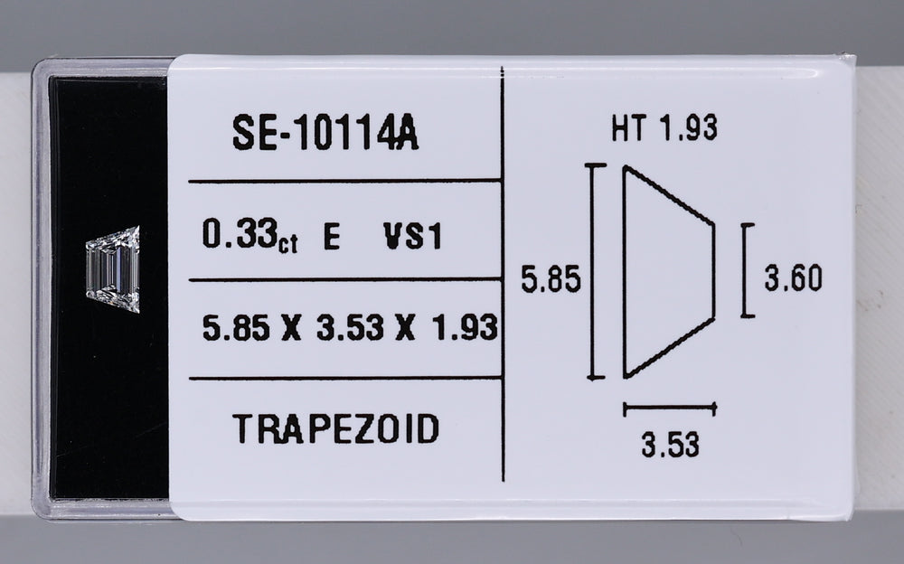 0.33 Carat Natural E VS1 Trapezoid Diamond SE-10114A