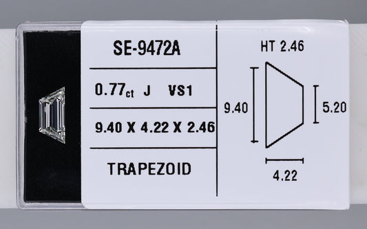 0.77 Carat Natural J VS1 Trapezoid Diamond SE-9472A