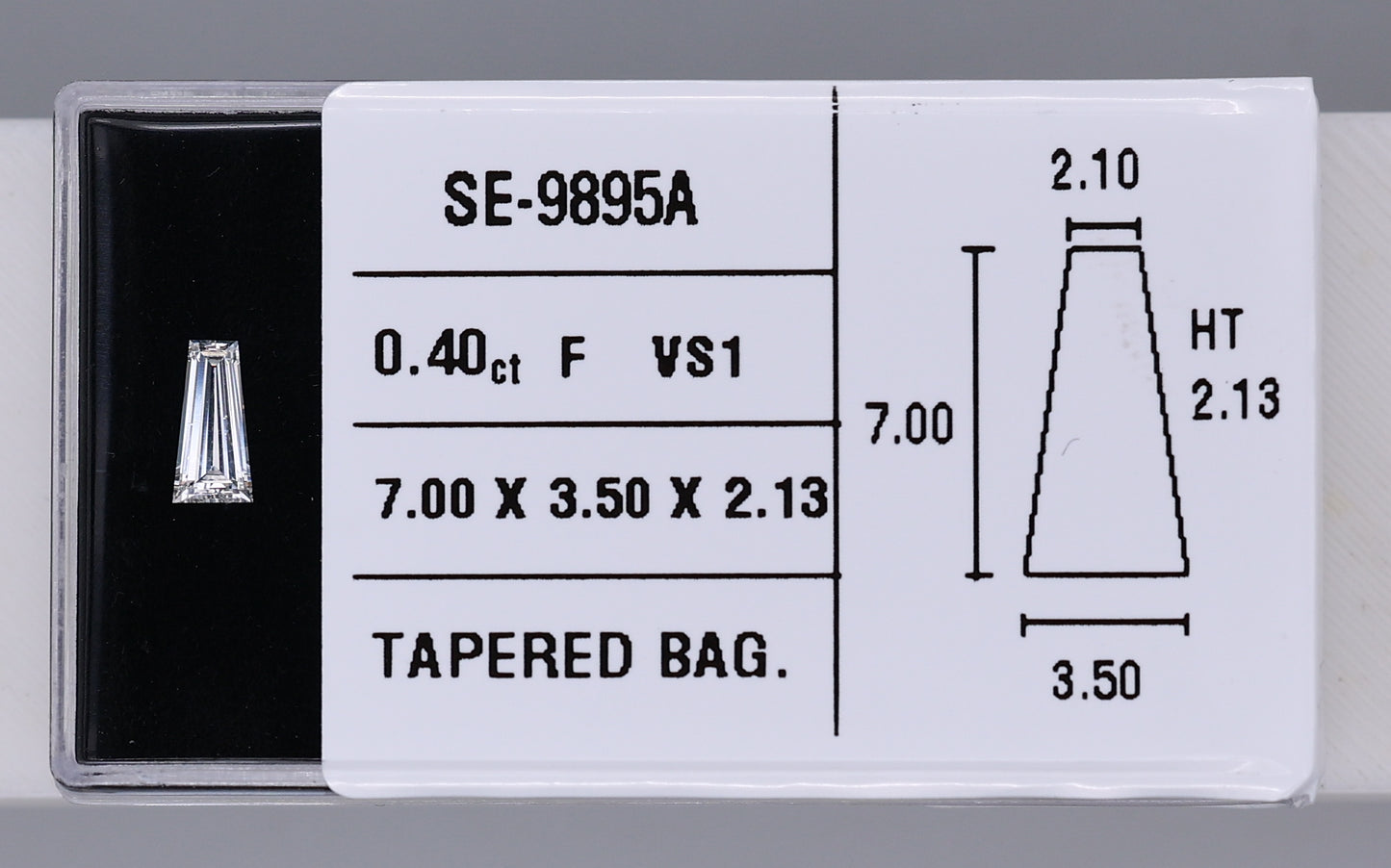 0.40 Carat Natural F VS1 Tapered baguette Diamond SE-9895A
