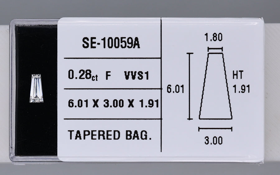 0.28 Carat Natural F VVS1 Tapered baguette Diamond SE-10059A