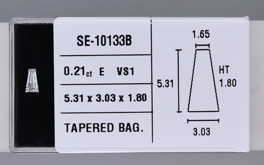 0.21 Carat Natural E VS1 Tapered baguette Diamond SE-10133B