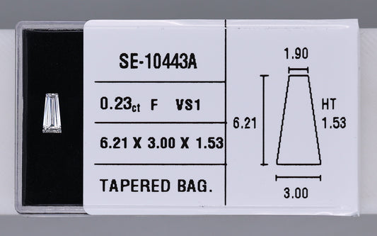 0.23 Carat Natural F VS1 Tapered baguette Diamond SE-10443A
