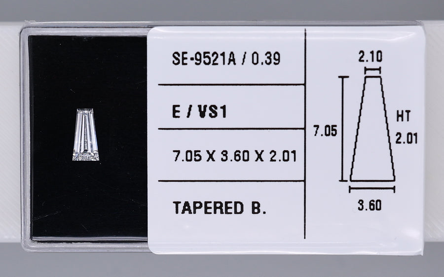 0.39 Carat Natural E VS1 Tapered baguette Diamond SE-9521A