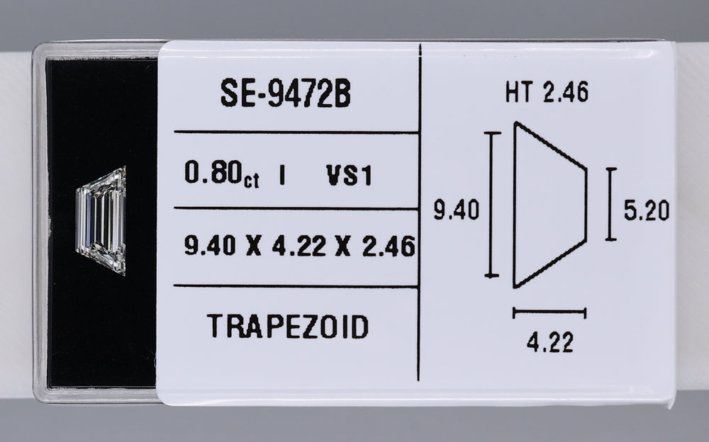 0.80 Carat Natural I VS1 Trapezoid Diamond SE-9472B