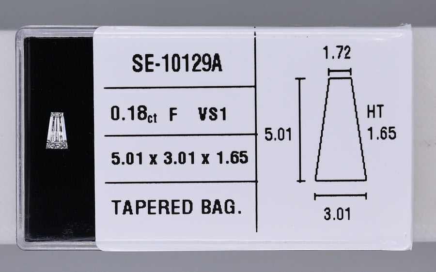 0.18 Carat Natural F VS1 Tapered baguette Diamond SE-10129A