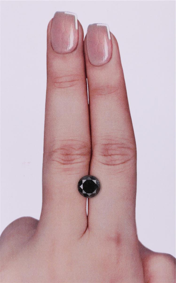 GIA 2.00 Carat Natural Fancy Black Round Diamond SE-9227GN