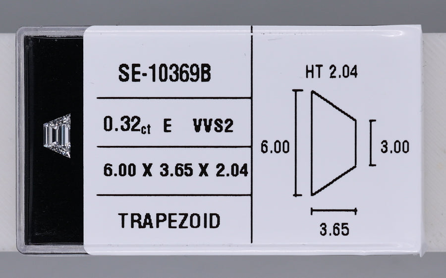 0.32 Carat Natural E VVS2 Trapezoid Diamond SE-10369B