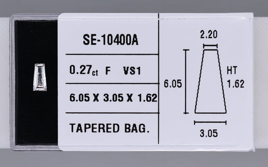 0.27 Carat Natural F VS1 Tapered baguette Diamond SE-10400A