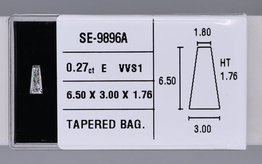 0.27 Carat Natural E VVS1 Tapered baguette Diamond SE-9896A