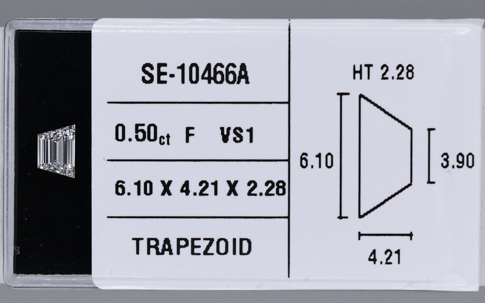 0.50 Carat Natural F VS1 Trapezoid Diamond SE-10466A
