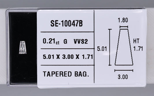 0.21 Carat Natural G VVS2 Tapered baguette Diamond SE-10047B
