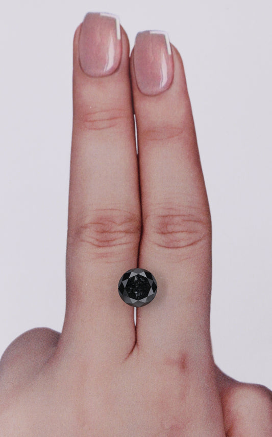 IGI 2.32 Carat Natural Fancy Black Round Diamond SE-10468IN