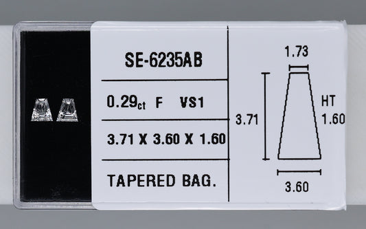 0.29 Carat Natural F VS1 Tapered baguette Diamond SE-6235AB
