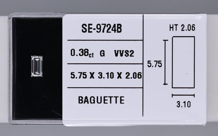 0.38 Carat Natural G VVS2 Baguette Diamond SE-9724B