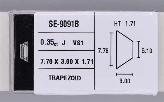 0.35 Carat Natural J VS1 Trapezoid Diamond SE-9091B