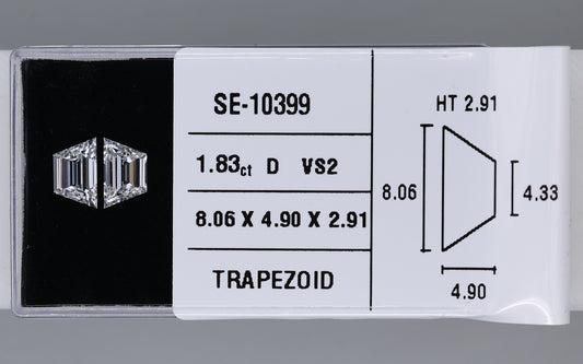 1.83 Carat Natural D VS2 Trapezoid Diamond SE-10399