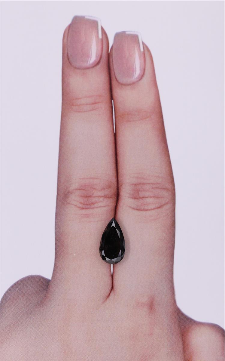 GIA 2.18 Carat Natural Fancy Black Pear Diamond SE-9229GN