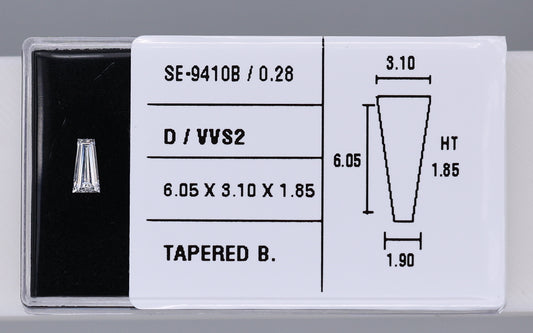 0.28 Carat Natural D VVS2 Tapered baguette Diamond SE-9410B