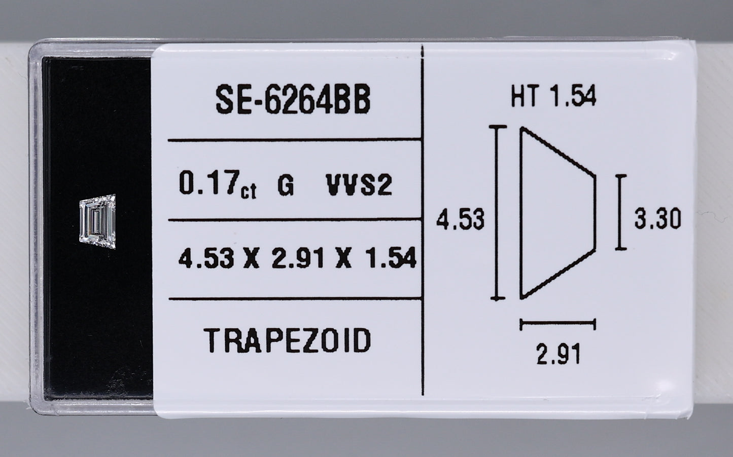 0.17 Carat Natural G VVS2 Trapezoid Diamond SE-6264BB
