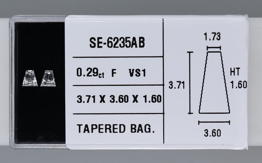 0.29 Carat Natural F VS1 Tapered baguette Diamond SE-6235AB