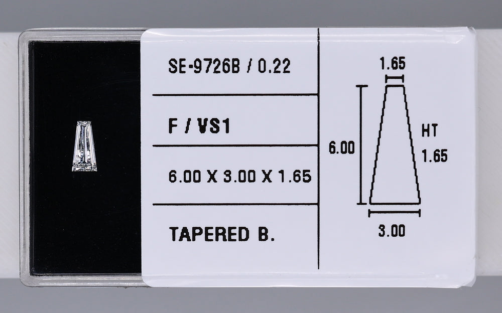 0.22 Carat Natural F VS1 Tapered baguette Diamond SE-9726B