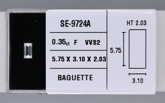 0.35 Carat Natural F VVS2 Baguette Diamond SE-9724A