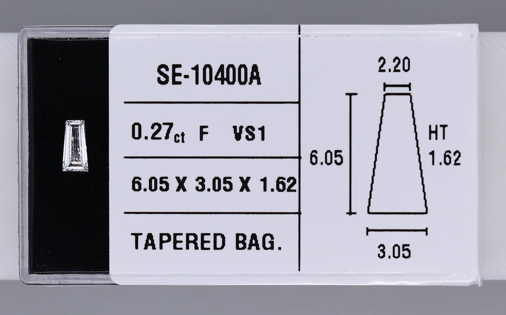 0.27 Carat Natural F VS1 Tapered baguette Diamond SE-10400A