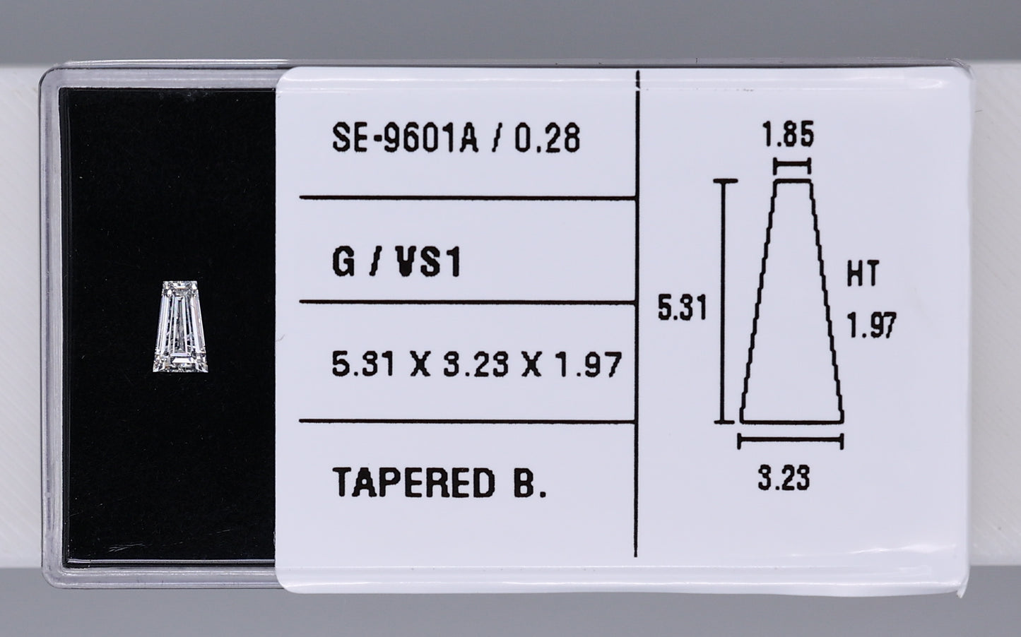 0.28 Carat Natural G VS1 Tapered baguette Diamond SE-9601A