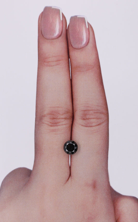1.04 Carat Natural Fancy Black Round Diamond SE-9978