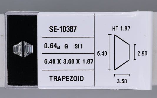 0.64 Carat Natural G SI1 Trapezoid Diamond SE-10387