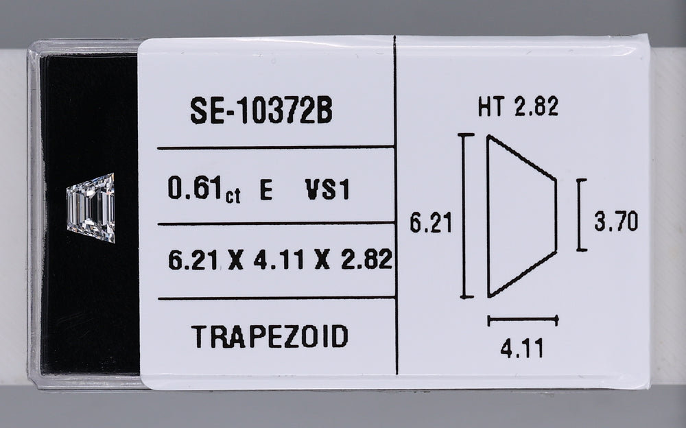 0.61 Carat Natural E VS1 Trapezoid Diamond SE-10372B