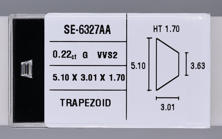0.22 Carat Natural G VVS2 Trapezoid Diamond SE-6327AA