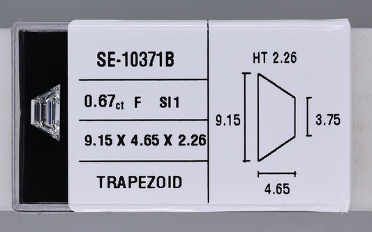 0.67 Carat Natural F SI1 Trapezoid Diamond SE-10371B
