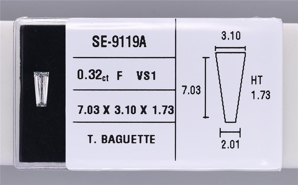 0.32 Carat Natural F VS1 Tapered baguette Diamond SE-9119A