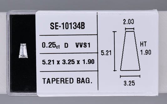 0.25 Carat Natural D VVS1 Tapered baguette Diamond SE-10134B